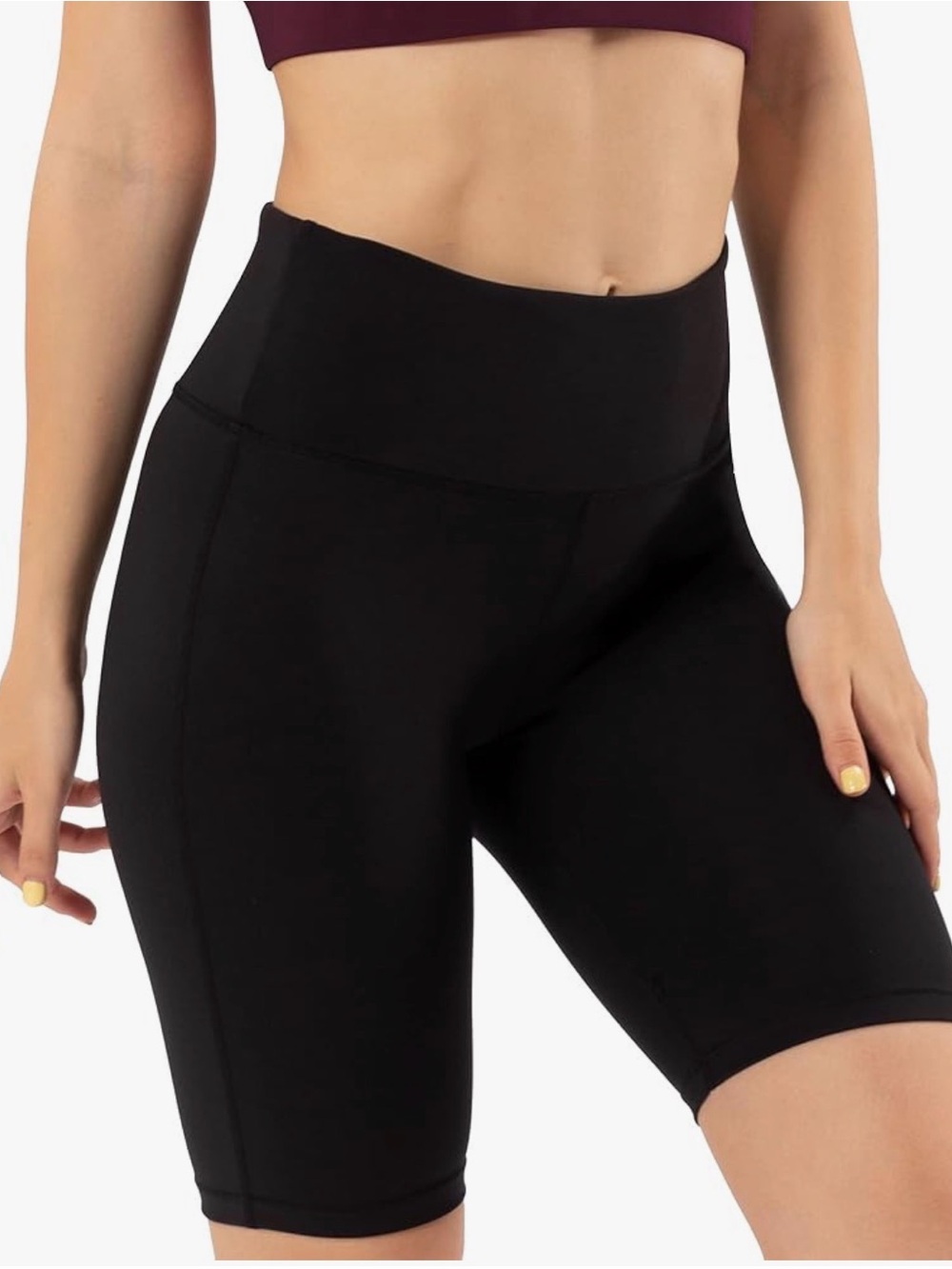 RIFLESSI NO.201 Women's Black Biker Stretch Athletic Shorts